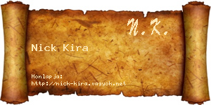 Nick Kira névjegykártya